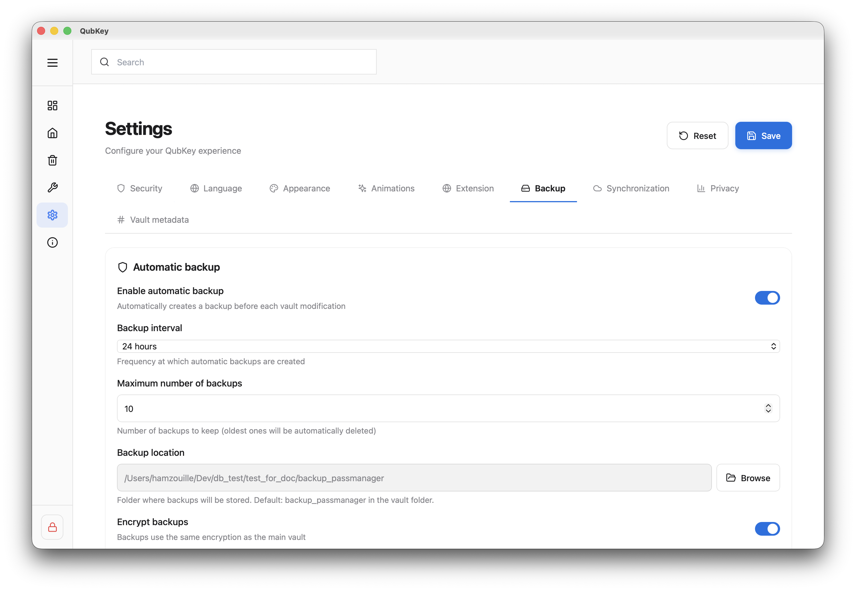 Auto-backup options