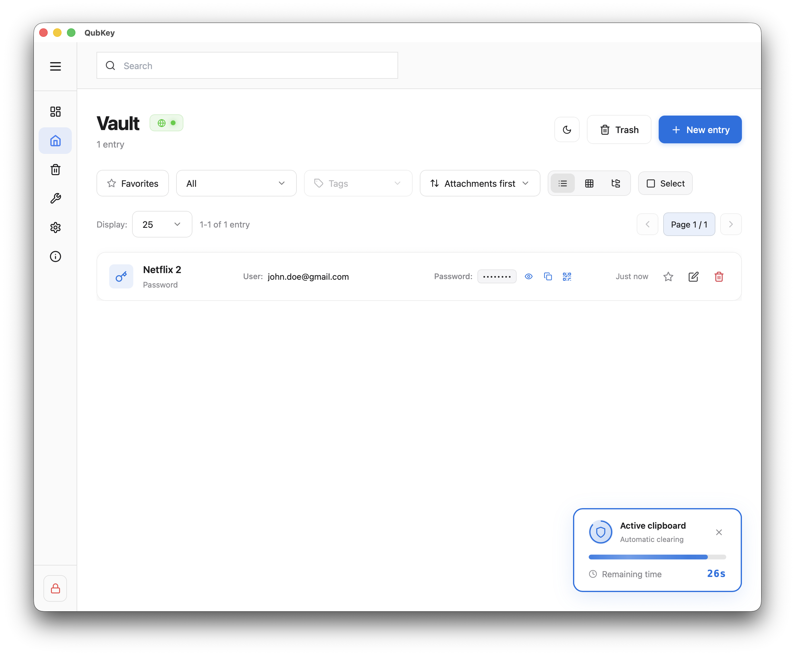 Field copy with clipboard timer