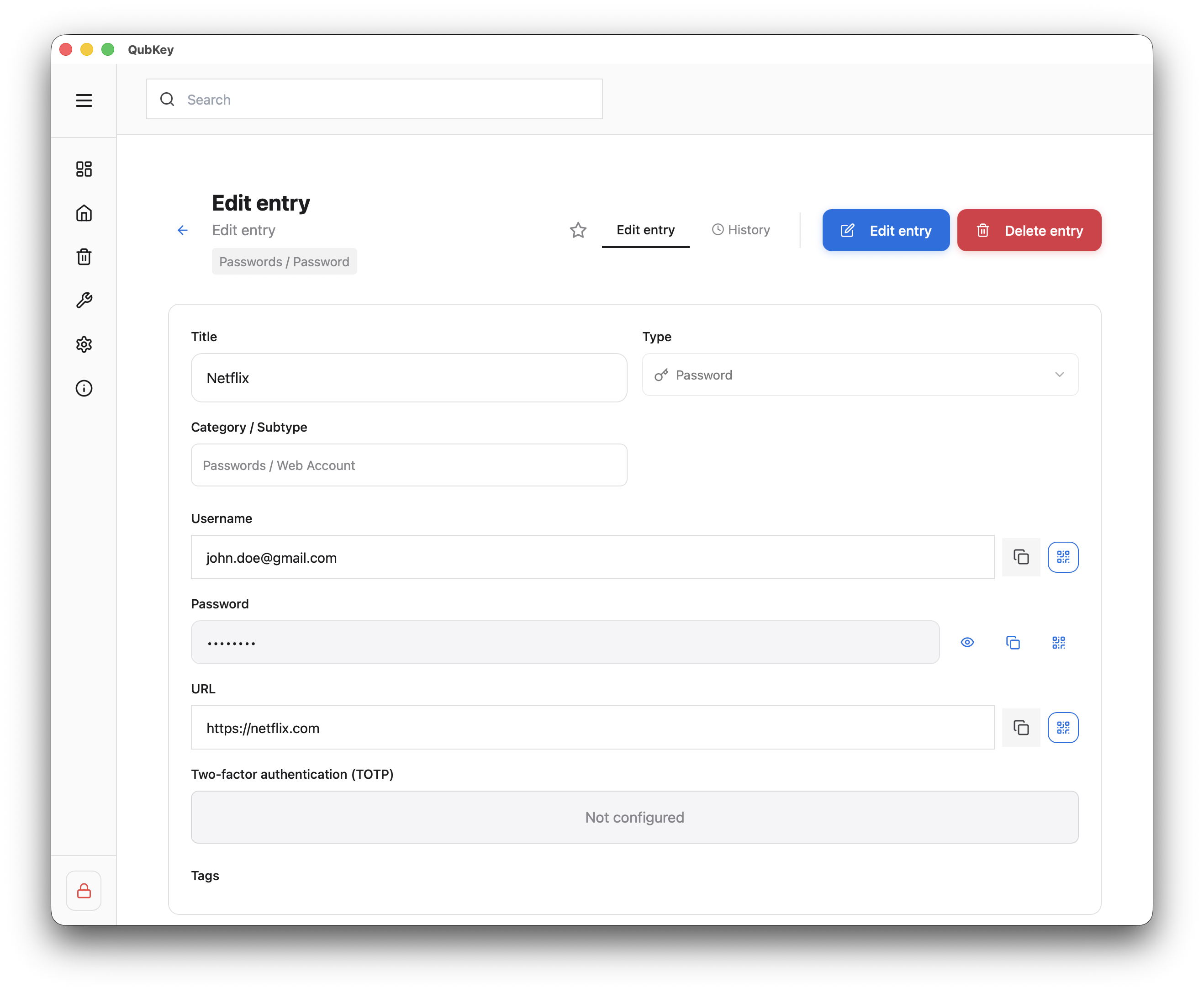 Entry detail — read mode
