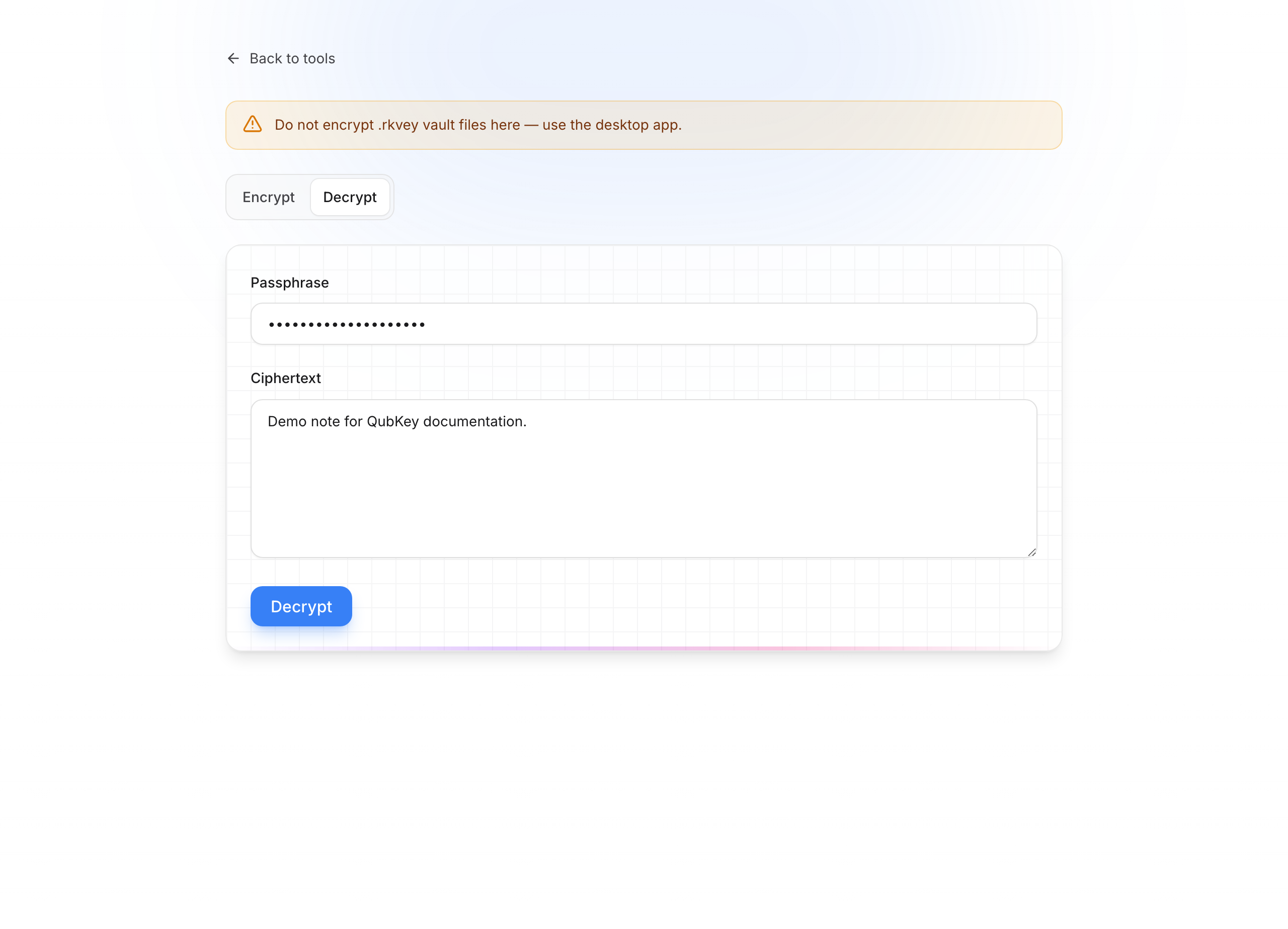 Decrypt tab